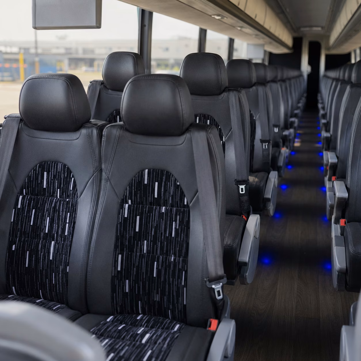 clearwater charter bus rental interior